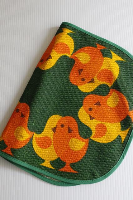 北欧ヴィンテージ/テーブルセンター/ジュート素材/ひよこ/SOLD OUT