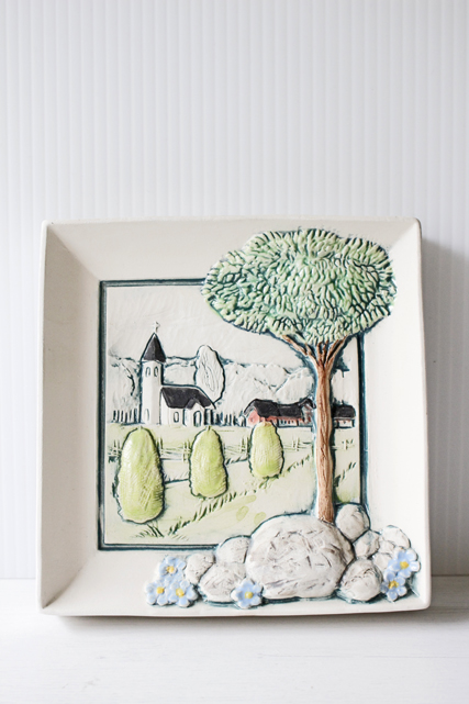 北欧ヴィンテージ/jie gantofta社/陶板の壁掛け/スウェーデンの田舎町/SOLD OUT