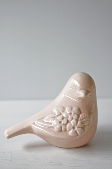 北欧ヴィンテージ/Rosa Ljung/オブジェ/小鳥/ピンクベージュ/SOLD OUT