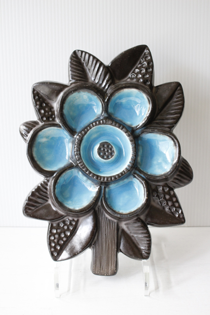 北欧ヴィンテージ/Upsala Ekeby（ウプサラエクビー）/陶板の壁掛け/ターコイズブルー/SOLD OUT