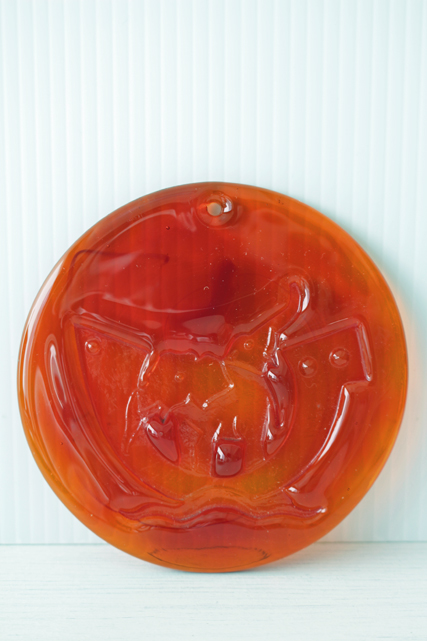 北欧ヴィンテージ/Holmegaard（ホルムガード）/ガラスのサンキャッチャー/クリアレッド/SOLD OUT