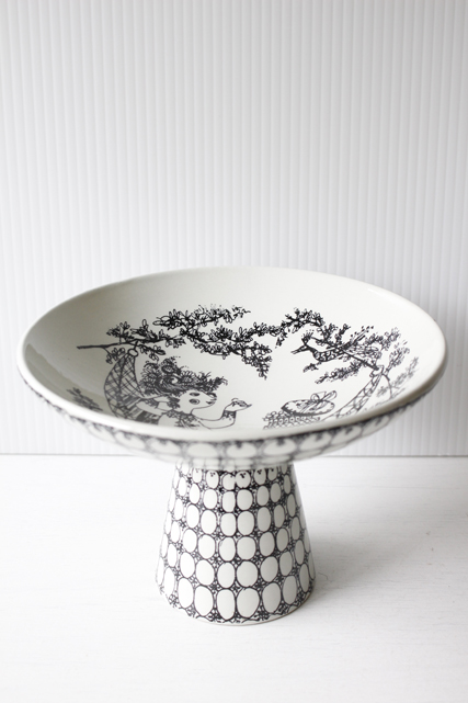 レア！Bjorn　Wiinblad（ヴョルン・ウィンブラッド）/脚付きボウル/中庭でハンモック/SOLD OUT