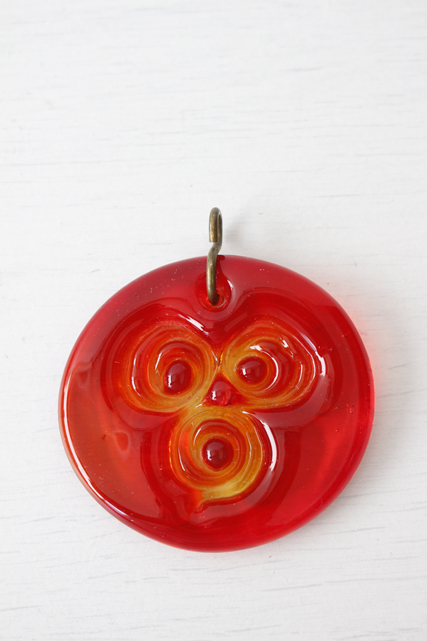 北欧ヴィンテージ/Holmegaard（ホルムガード）/ガラスのサンキャッチャー/クリアレッド/SOLD OUT