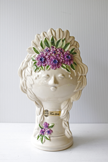 北欧ヴィンテージ/Rosa Ljung/陶器の花瓶/女の子とお花/SOLD OUT
