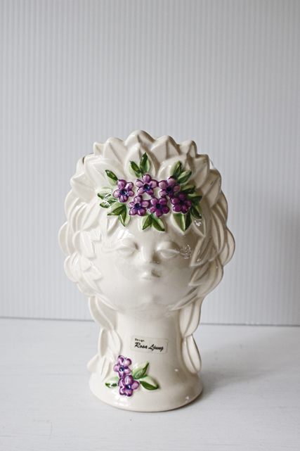 北欧ヴィンテージ/Rosa Ljung/陶器の花瓶/女の子とお花/SOLD OUT