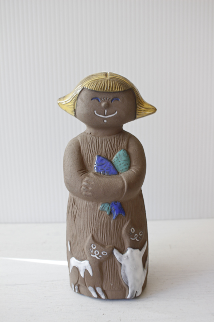 レア！北欧ヴィンテージ/Upsala Ekeby/Gina/フィギュア/女の子と猫/SOLD OUT