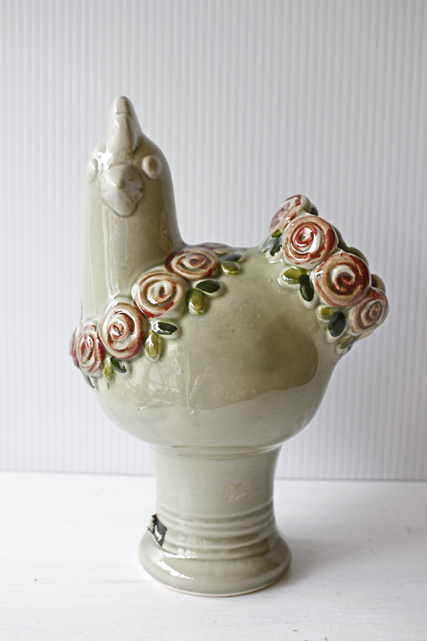 北欧ヴィンテージ/Rosa Ljung/ヴィンテージ花瓶/ニワトリとお花/SOLD OUT