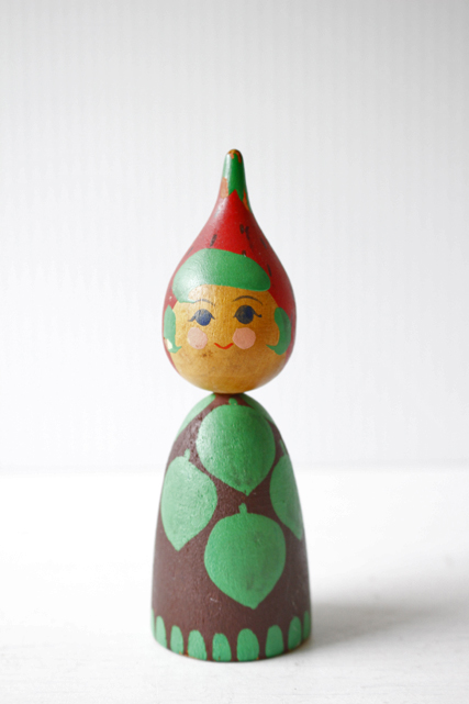 北欧ヴィンテージ/スウェーデン/木製のお人形/いちごちゃん/SOLD OUT