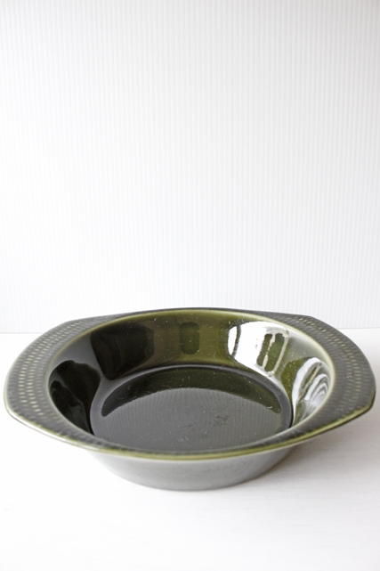 北欧ヴィンテージ/Stavangerflint（スタヴァンゲルフリント）/持ち手付き深皿/モスグリーン/SOLD OUT