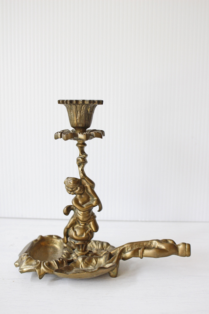 ブロカント/真鍮/ヴィンテージキャンドルホルダー/エンジェルモチーフ/SOLD OUT