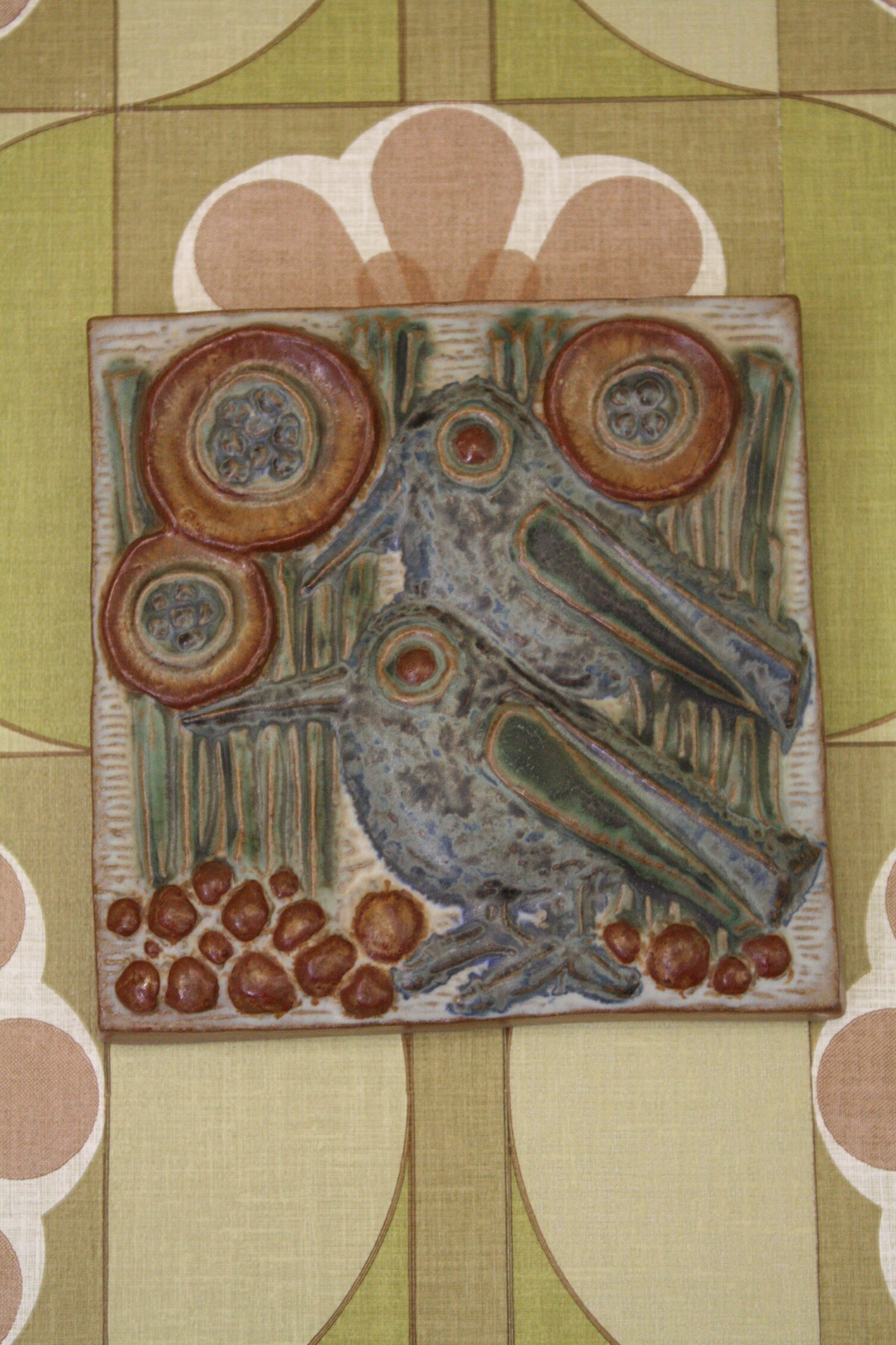 ミケルアナセン/鳥の陶板