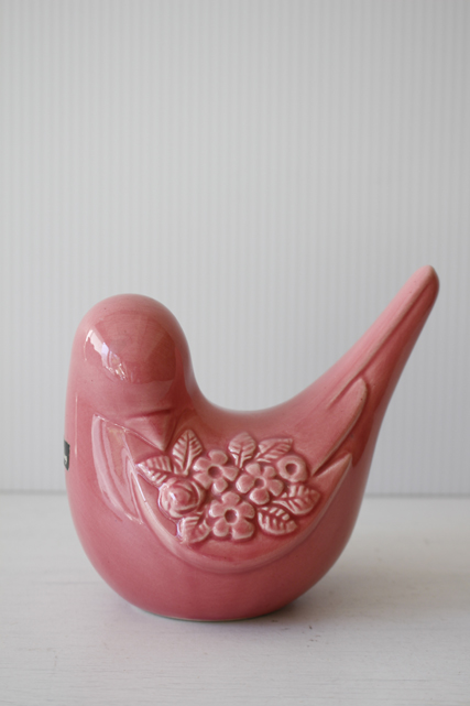 大サイズ！北欧ヴィンテージ/Rosa Ljung/オブジェ/小鳥/ローズピンク/SOLD OUT