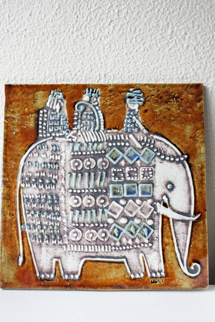 Lisa Larson（リサラーソン）/陶板の壁掛け/エレファント/SOLD OUT