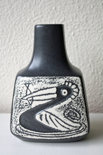 デンマーク製/ヴィンテージ花瓶/ペリカンとさかな/SOLD OUT