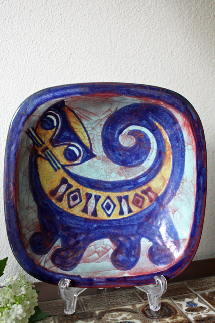 北欧ヴィンテージ/大皿！Michael Andersen & Son社/角ボウル/ネコ/SOLD OUT