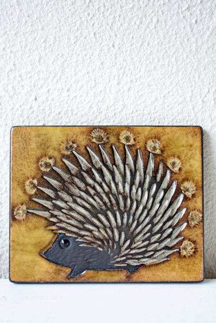 デンマーク製/陶板の壁掛け/ハリネズミ（大）/SOLD OUT