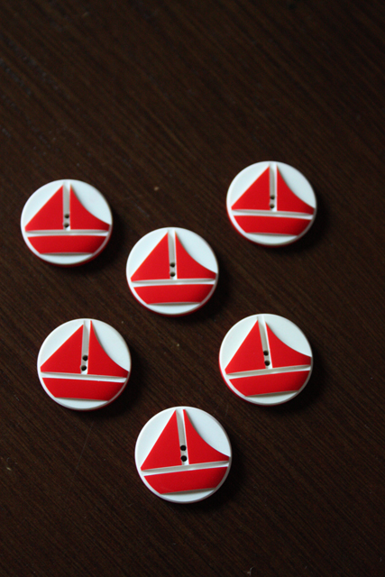 【ハンドメイド】北欧ヴィンテージボタン6個セット/Φ2cm/レッド/SOLD OUT
