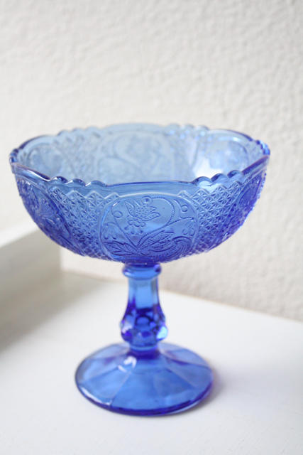 北欧ヴィンテージ/足つきボウル/ブルーガラス/SOLD OUT