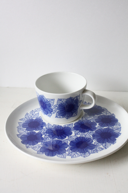 北欧ヴィンテージ/ARABIA/Malva/TVセット/ブルーのお花/SOLD OUT
