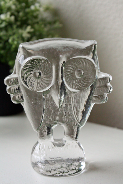 スウェーデン製/Kosta/Boda/ガラスのオブジェ/フクロウ/SOLD OUT