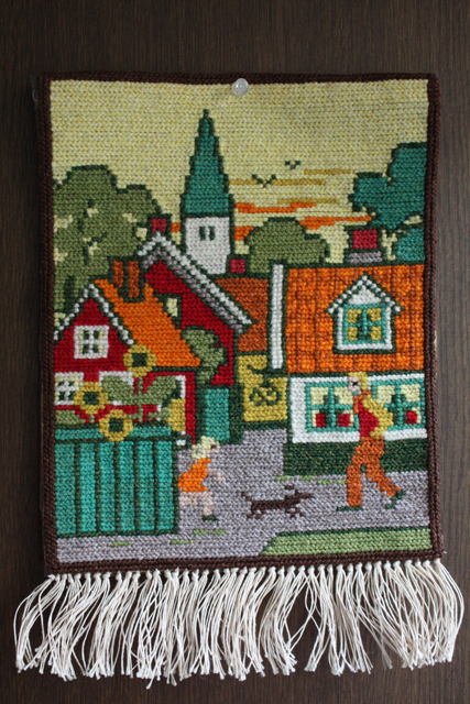 北欧の手仕事/スウェーデン製/ツヴィスト刺繍/ヴィンテージ壁掛け/SOLD OUT