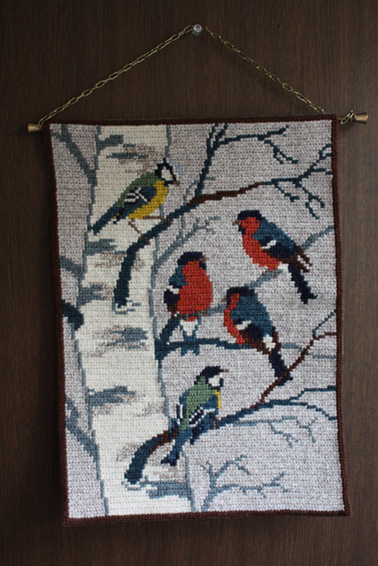 北欧の手仕事/スウェーデン製/ツヴィスト刺繍/ヴィンテージ壁掛け/SOLD OUT