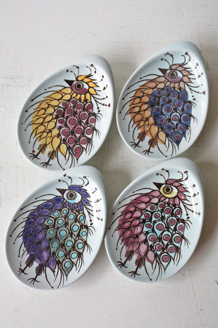 北欧ヴィンテージ/Royal Copenhagen（ロイヤルコペンハーゲン）/テネラ/鳥の小皿/4枚セット/SOLD OUT