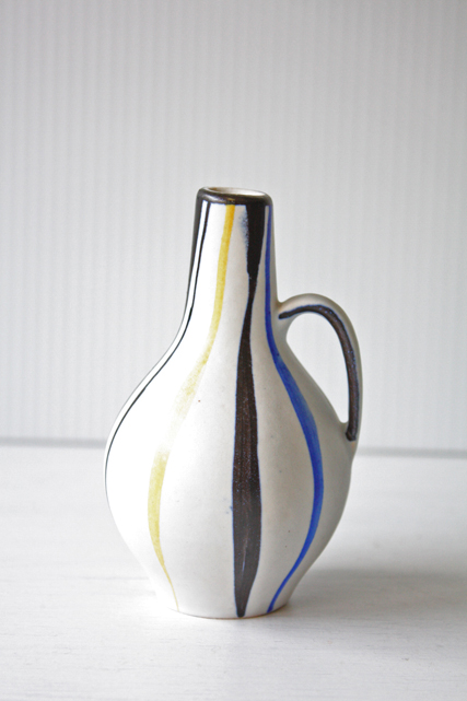 ミニサイズ！ドイツヴィンテージ/持ち手付花瓶/カラフルストライプ/SOLD OUT