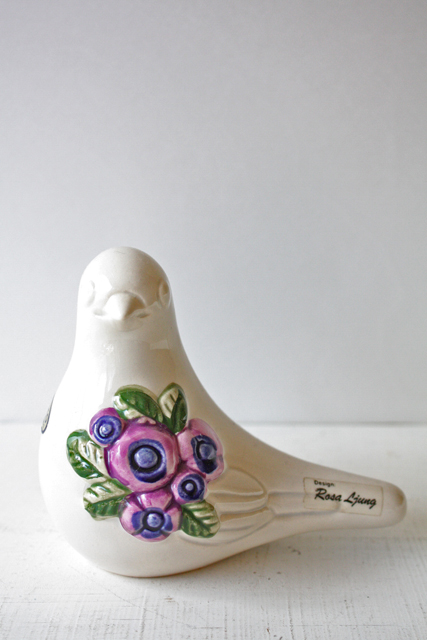 北欧ヴィンテージ/Rosa Ljung/オブジェ/小鳥とお花/SOLD OUT