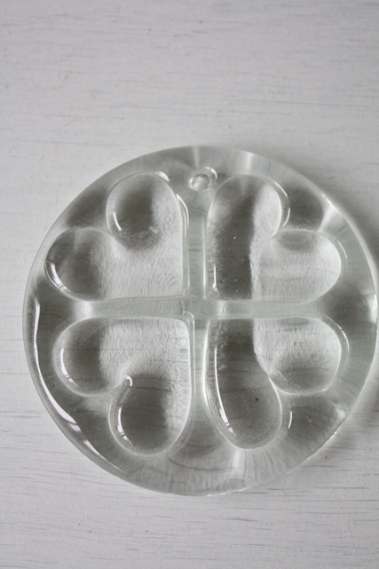 北欧ヴィンテージ/Holmegaard（ホルムガード）/ガラスのサンキャッチャー/クリアハート/Φ10cm/SOLD OUT