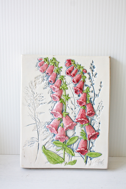 北欧ヴィンテージ/jie gantofta社/陶板の壁掛け/釣鐘草/SOLD OUT