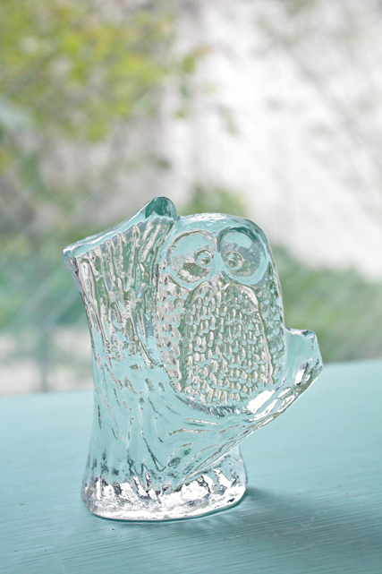 北欧ヴィンテージ/スウェーデン製/ガラスのオブジェ/フクロウ/SOLD OUT