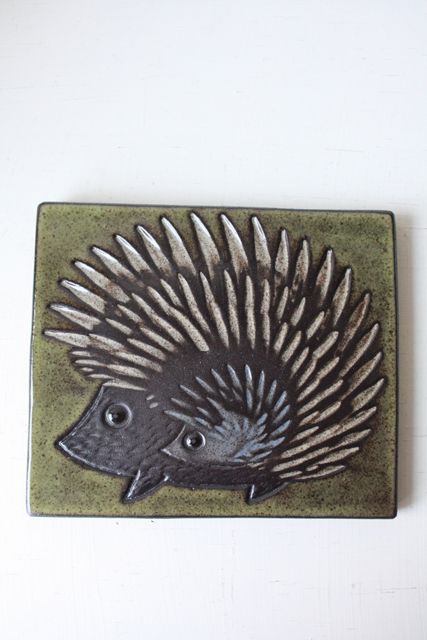 デンマーク製/陶板の壁掛け/ハリネズミ（大）/SOLD OUT