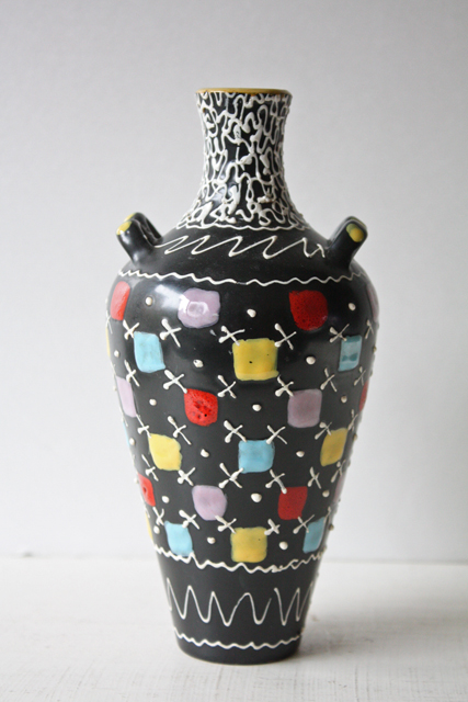 イタリー製/ヴィンテージ花瓶/カラフルな模様/SOLD OUT