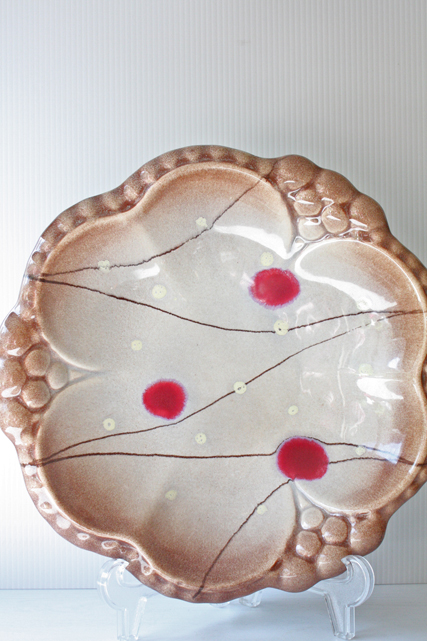 特大！ドイツヴィンテージ/デコレーションボウル/ミルクティブラウン