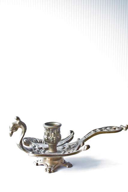 ブロカント/真鍮/持ち手付きキャンドルホルダー/極楽鳥/SOLD OUT