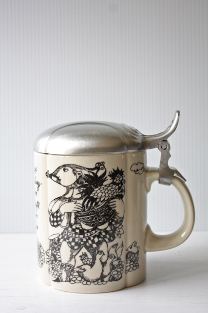 北欧ヴィンテージ/Bjorn Wiinblad（ヴョルン・ウィンブラッド）/ふた付きビアマグ/SOLD OUT