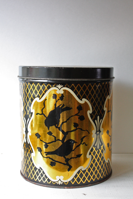 【クリスマス】ヴィンテージ缶/小鳥柄/特大/SOLD OUT