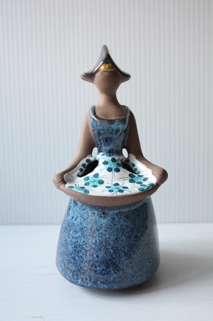 北欧ヴィンテージ/jie gantofta/花瓶/フラワーガール/花柄のエプロン/SOLD OUT