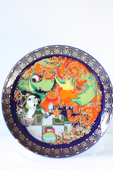 北欧ヴィンテージ/Bjorn Wiinblad（ヴョルン・ウィンブラッド）/千夜一夜物語“アラジン”の彩色絵皿/SOLD OUT
