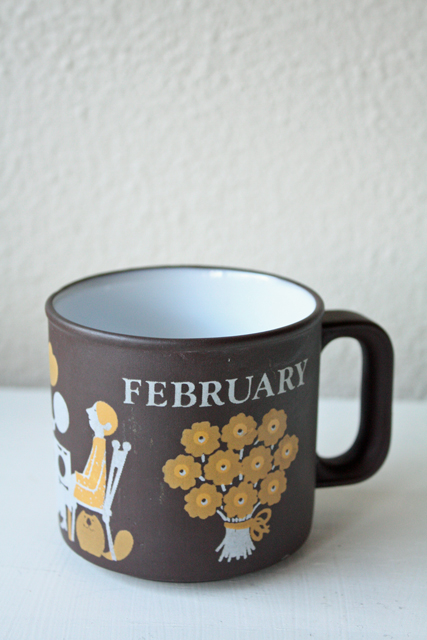 イギリスヴィンテージ/HORNSEA社/マグカップ/FEBRUARY/SOLD OUT