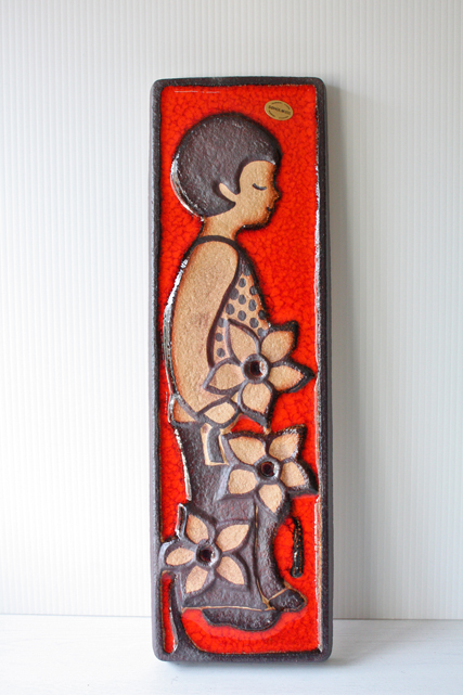 北欧ヴィンテージ/SOHOLM（スーホルム）/陶板の壁掛け/横顔の男の子/SOLD OUT