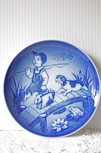 北欧ヴィンテージ/B&G/チルドレンズプレート/1994年/小さな釣り人/SOLD OUT