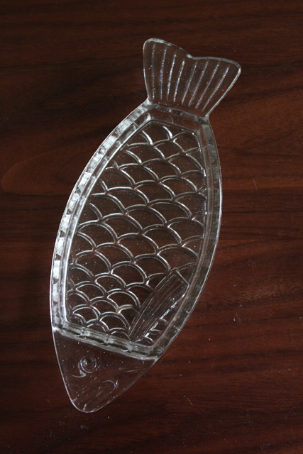 ヴィンテージガラスボウル/クリアガラス/お魚/SOLDOUT