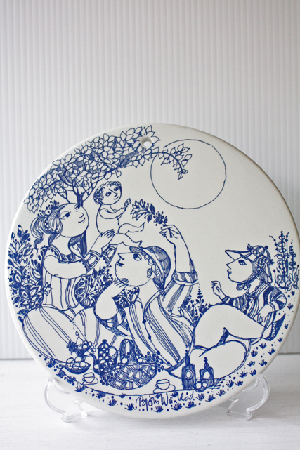 北欧ヴィンテージ/Bjorn　Wiinblad（ヴョルン・ウィンブラッド）/飾り皿/昼/SOLD OUT