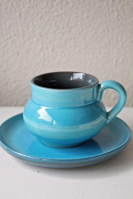 スウェーデン製/ＧＡＢＲＩＥＬ/カップ＆ソーサー/セルリアンブルー/ＳＯＬＤ　ＯＵＴ