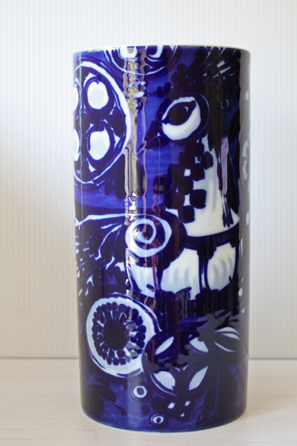 北欧ヴィンテージ/Rosenthal（ローゼンタール）/Bjorn　Wiinblad（ヴョルン・ウィンブラッド）/花瓶/青い鳥/SOLD OUT