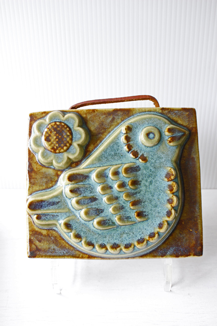 北欧ヴィンテージ/EGO社/陶板の壁掛け/小鳥とお花/SOLD OUT