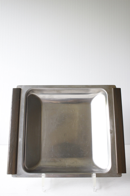 北欧ヴィンテージ/ステンレストレイ（23×19cm、高さ3.5cm）/SOLD OUT