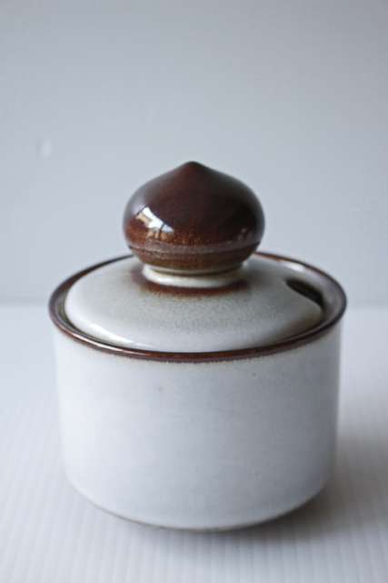 北欧ヴィンテージ/Soholm（スーホルム）/シュガーポット/ブラウン×ホワイト/SOLD OUT